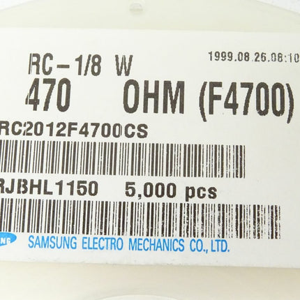 5000x Samsung Widerstände RC-1/8W 470OHM / F4700 / RC2012F4700CS - Maranos.de