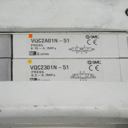 SMC Connector Box VVQ1000W-130A-1 + Valve VQC2A01N-51 + Valve VQC2301N-51 - Maranos.de