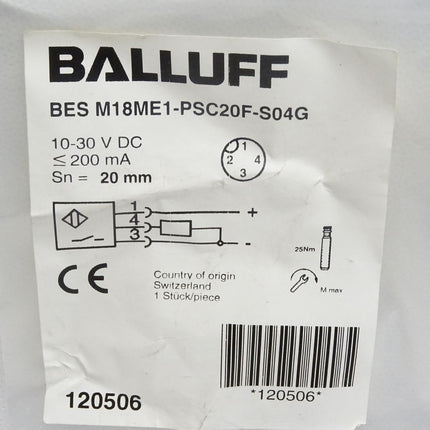 Balluff BESM18ME1-PSC20F-S04G / 120506 / Neu OVP - Maranos.de