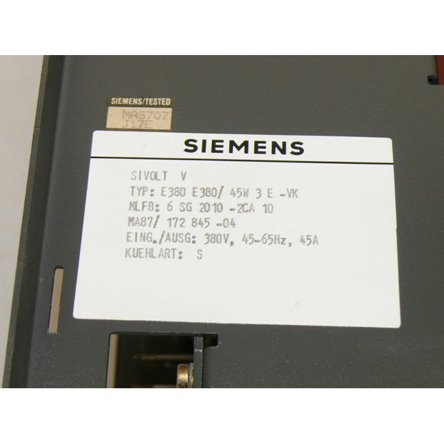 Siemens 6SG2010-2CA10 SIVOLAT-V E380/45W 3 E-VK - Maranos.de