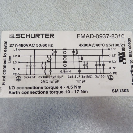 Schurter FMAD-0937-8010 /  Power Line Filters FMAD Input filter 80A - Maranos.de