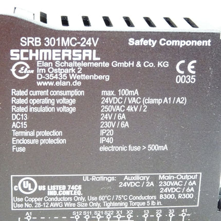 Schmersal Sicherheitsbaustein SRB301MC-24V 101190684 / Neuwertig OVP - Maranos.de