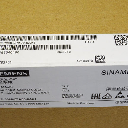 Siemens Sinamics 6SL3040-0PA00-0AA1 / Neu OVP versiegelt - Maranos.de