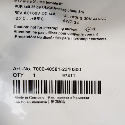 Murr Elektronik Kabel 7000-40581-2310300 / Neu OVP - Maranos.de