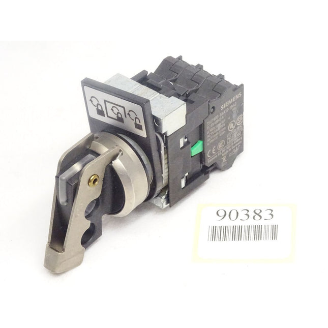 Siemens Drehschalter / Knebelschalter verschließbar / 2x 3SU1400-1AA10-3BA0 + 3SU1400-1AA10-3CA0 / Neu - Maranos.de