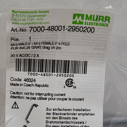 Murr Elektronik Kabel 7000-48001-2950200 / Neu OVP - Maranos.de