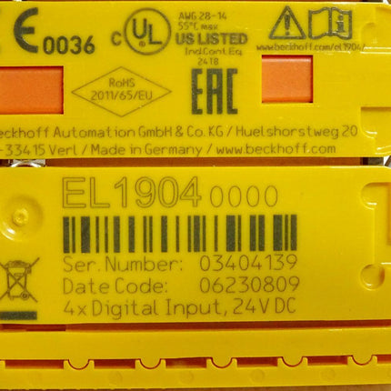 Beckhoff EL1904 0000 digitale Eingangsklemme / Neu Unbenutzt - Maranos.de