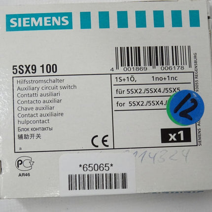 Siemens 5SX9100 Hilfsstromschalter 5SX9 100 Hilfsschalter neu-OVP - Maranos.de
