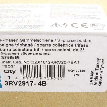 Siemens 3-Phasen Sammelschiene / 3RV2917-4B /  Neu OVP - Maranos.de