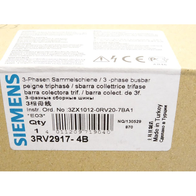 Siemens 3-Phasen Sammelschiene / 3RV2917-4B /  Neu OVP - Maranos.de