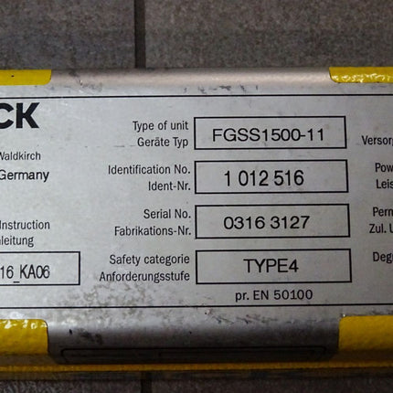 Sick Sicherheitslichtschranke Sender 1012516 FGSS1500-11 - Maranos.de
