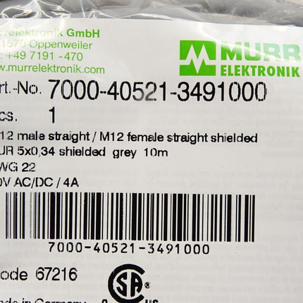 Murr Elektronik Kabel 7000-40521-3491000 / Neu OVP - Maranos.de