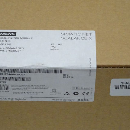 Siemens 6GK5108-0BA00-2AA3 elektr. Schaltmodul 6GK5 108-0BA00-2AA3 FS05 NEU-versiegelt - Maranos.de