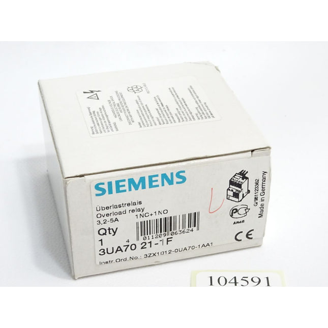 Siemens Überlastrelais 3UA7021-1F / Neu OVP - Maranos.de