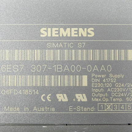 Siemens Simatic 6ES7307-1BA00-0AA0 / 6ES7 307-1BA00-0AA0 - Maranos.de