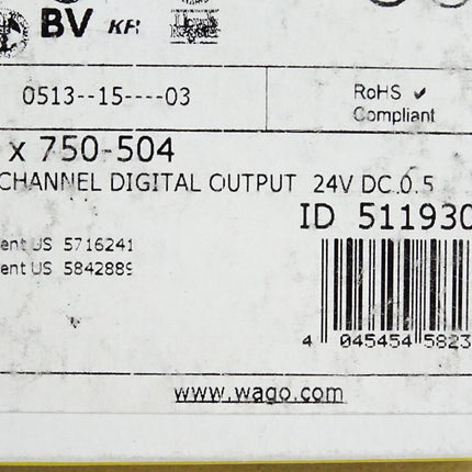 Wago 750-504 4-Kanal-Digitalausgang / Neu OVP versiegelt - Maranos.de