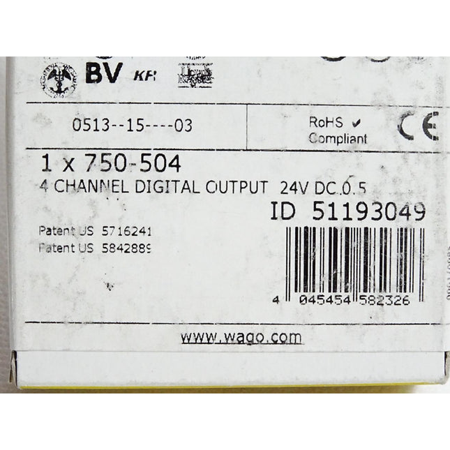 Wago 750-504 4-Kanal-Digitalausgang / Neu OVP versiegelt - Maranos.de