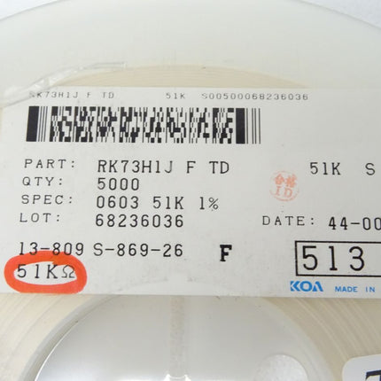 5000x KOA RK73H1J / 0603 51K Ohm Widerstände - Maranos.de