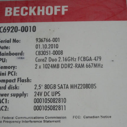 Beckhoff C6920-00010 Schaltschrank-Industrie-PC / Neu OVP - Maranos.de