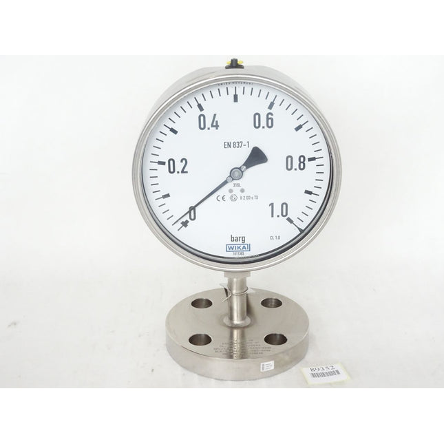 Wika Manometer nach EN 837-1 mit angebautem Druckmittler 0...+1 barg / 9226.01 990.26 / Neu - Maranos.de