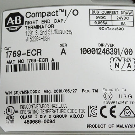 Allen Bradley 1769-ECR Endkappe - Maranos.de