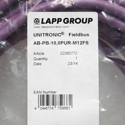 Lapp Kabel AB-PB-10,0PUR-M12FS UNITRONIC® Fieldbus 22260772 / Neu OVP - Maranos.de