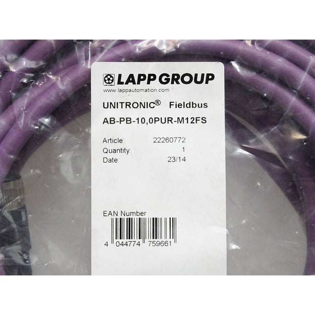 Lapp Kabel AB-PB-10,0PUR-M12FS UNITRONIC® Fieldbus 22260772 / Neu OVP - Maranos.de