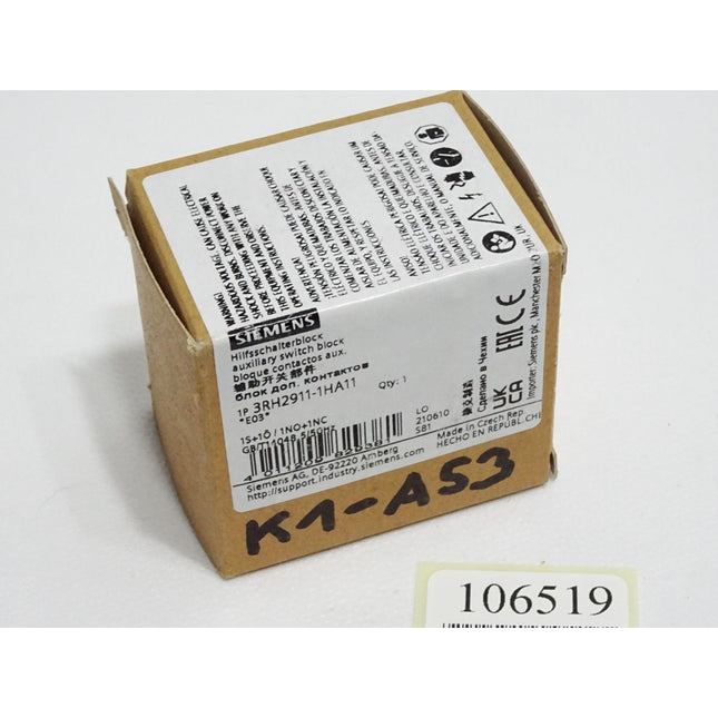 Siemens Hilfsschalterblock 3RH2911-1HA11 / Neu OVP - Maranos.de