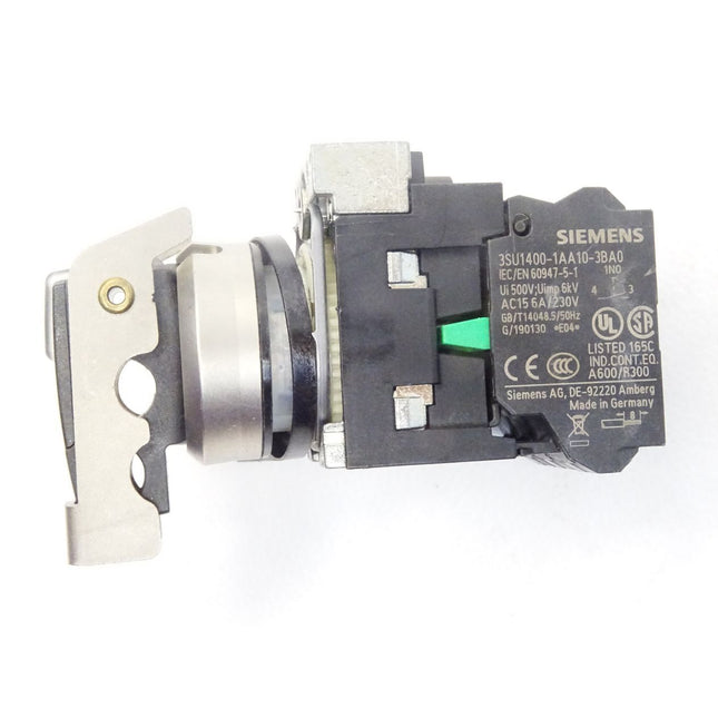 Siemens Drehschalter / Knebelschalter verschließbar / 2x 3SU1400-1AA10-3BA0 + 3SU1400-1AA10-3CA0 / Neu - Maranos.de