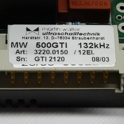 Martin Walter MW 500GTI 132kHz 3220.0150 / 12EI. / MW 500 GTI/132 neuwertig - Maranos.de