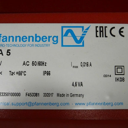 Pfannenberg PA5 Schallgeber 230V neu-OVP - Maranos.de