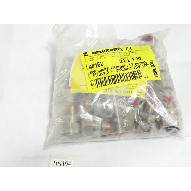 Helukabel 94152 Schlauchverschraub. LT gerade M20x1.5- Schlauch NW 1/2" / Inhalt:24 Stück / Neu OVP - Maranos.de