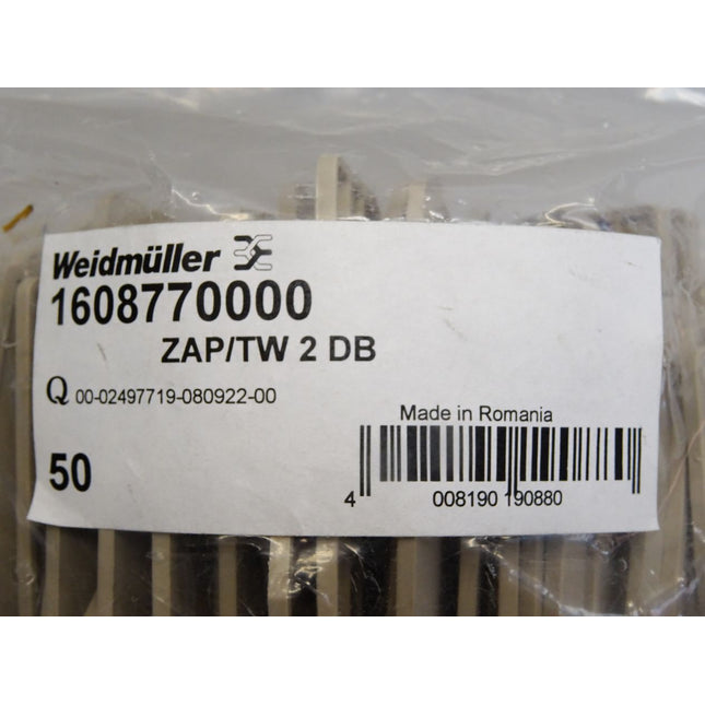 Weidmüller Abschlussplatte 1608770000 ZAP/TW 2 DB / Inhalt : 50 Stück / Neu OVP - Maranos.de