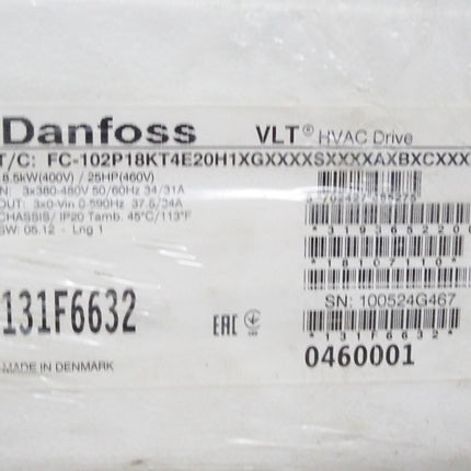 Danfoss VLT HVAC Drive 131F6632 18.5kW FC-102P18KT4E20H1 / Neu OVP - Maranos.de