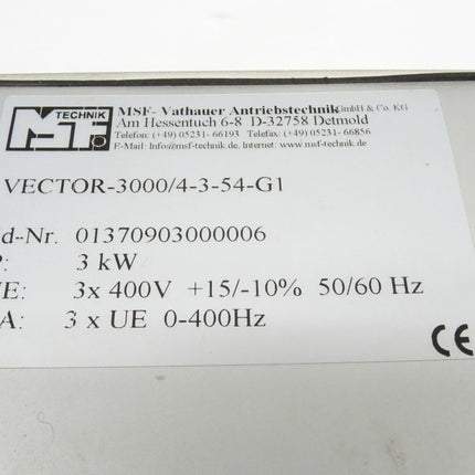 MSF Vector-3000/4-3-54-G1 Frequenzumrichter 01370903000006 / 3kW - Maranos.de