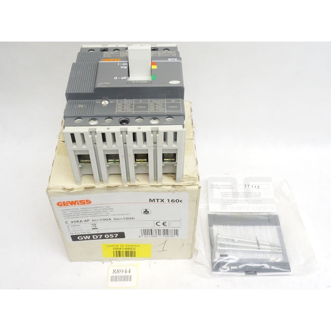 Gewiss Leistungsschalter Thermomagnetische Ausloeser MTX160C 100A / GWD7057 / Neu OVP - Maranos.de