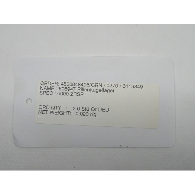 FAG 606947 Rillenkugellager 6000-2RSR 2 Stück NEU-OVP versiegelt - Maranos.de
