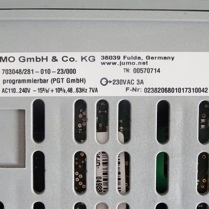 Weinreich Jumo Temperaturregler 703048/281-010-23/000 / Neu OVP - Maranos.de