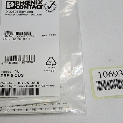 Phoenix Contact 0825025 ZBF 5 CUS Zackband flach / Neu OVP - Maranos.de