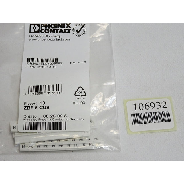 Phoenix Contact 0825025 ZBF 5 CUS Zackband flach / Neu OVP - Maranos.de