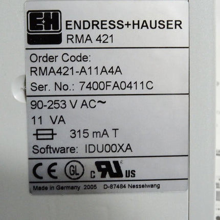 Endress+Hauser Process transmitter RMA421 RMA421-A11A4A / Neu OVP - Maranos.de