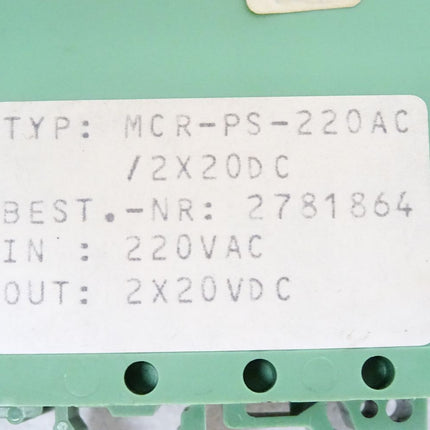 Phoenix Contact MCR-PS-220AC/2x20DC / 2781864 - Maranos.de