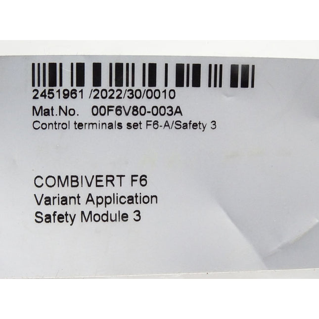 KEB Combivert F6 Variant Application Safety Module 3 Stecker F6-A/Safety3  00F6V80-003A / Neu OVP - Maranos.de