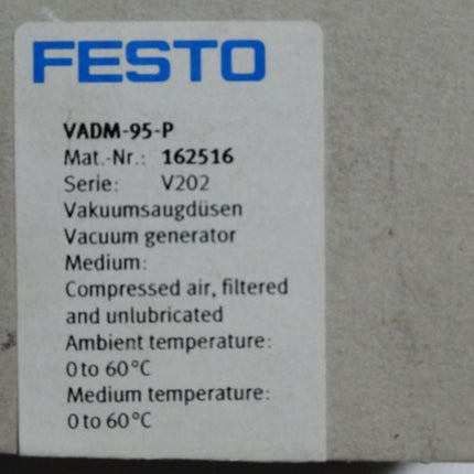 Festo 162516 Festo VADM-95-P Vakuumsaugdüse / Neu OVP - Maranos.de