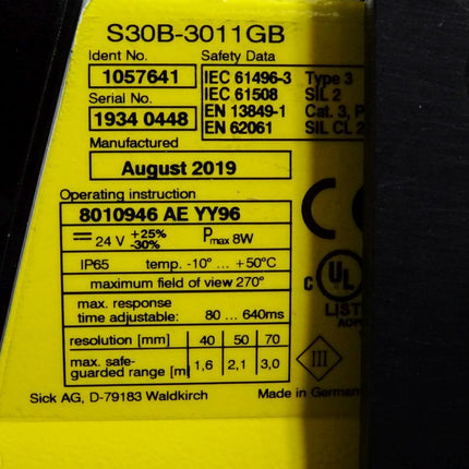 Sick S30B-3011GB Sicherheitslaserscanner / Neu - Maranos.de