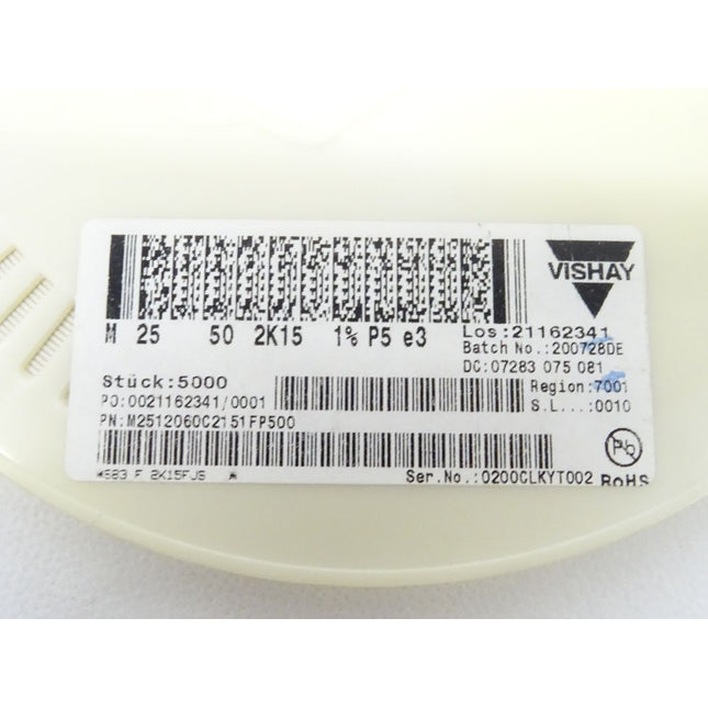 5000x VISHAY 200728DE / 2K15 / M2512060C2151FP500 Widerstände - Maranos.de