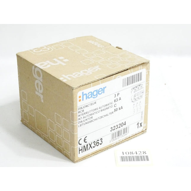 Hager Leitungsschutzschalter 3P 63A C 50kA HMX363 323204 / Neu OVP - Maranos.de