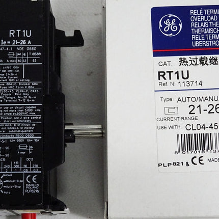GE General Electric Überstromrelais RT1U 113714 Auto/Manual 21-26A / Neu OVP - Gehäuse gebrochen - Maranos.de