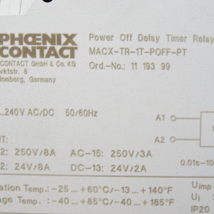 Phoenix Contact 1119399 MACX-TR-1T-POFF-PT Zeitrelais - Maranos.de