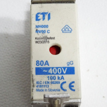 ETI Sicherung NH000 NV00 C 80A 400VAC 100kA gG - Maranos.de
